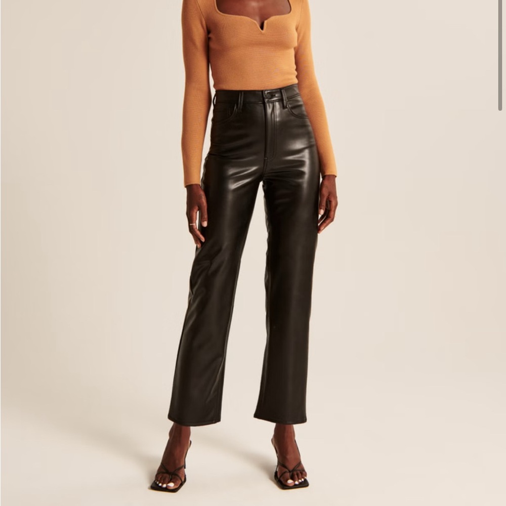 Abercrombie & Fitch Vegan Leather The Ankle Straight Ultra High Waist Pant 31